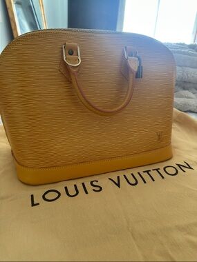 Louis Vuitton Yellow Epi Alma Satchel Bag
